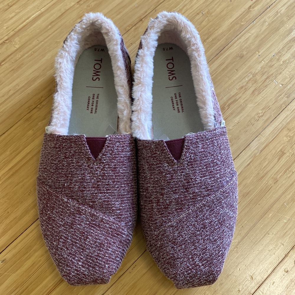 Women’s Toms Shearling Alpargata Shoes Sz 7.5 W - Picture 3 of 9
